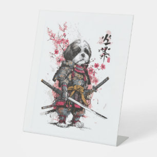 Signe De Table Samurai Shih Tzu - Chien de guerrier épique
