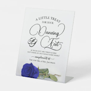 Signe De Table Sandales de mariage Royal Blue Rose Dancing Feet