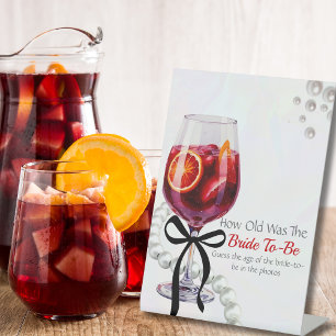 Signe De Table Sangria & Sass "Guess the Bride's Age"