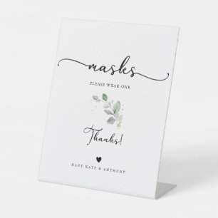 Signe De Table Sanitizer Station Calligraphie Mariage Green