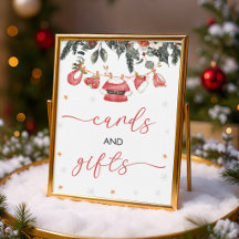 Santa Baby Clothesline Cards & Gifts Sign 8x10