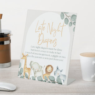 Signe De Table Sauvage Un Zoo Thème Baby shower Piédestal