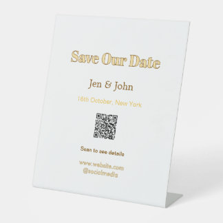Signe De Table Sauvegarder notre date Scannez le QR pour les déta