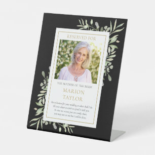 Signe De Table Sauver un siège Mère de la mariée Photo Verdure Ma