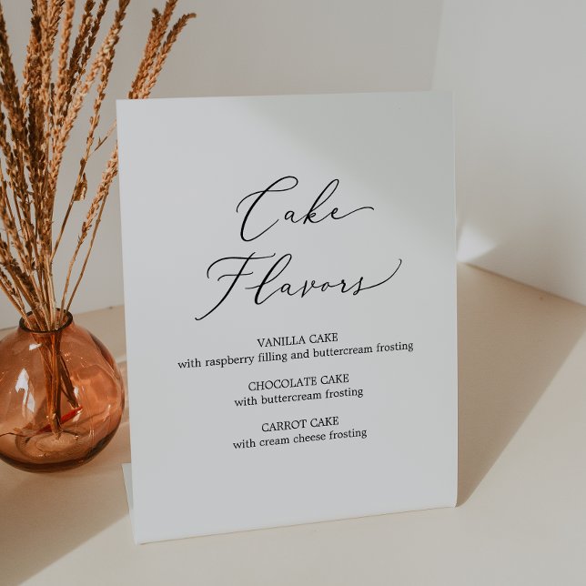 Signe De Table Saveurs de gâteau Mariage de calligraphie noire (Créateur téléchargé)