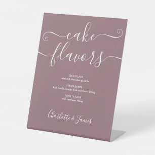 Signe De Table Saveurs de gâteau script signature mauve