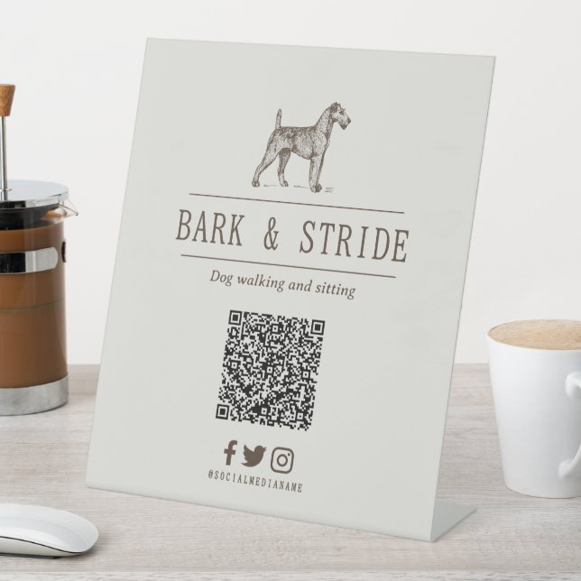 Signe De Table Scan de code QR personnalisé pour suivre l'entrepr (In SItu)