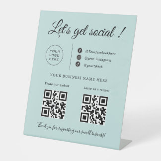 Signe De Table Scan Me/Custom Business QR Code ,Social Media Sign