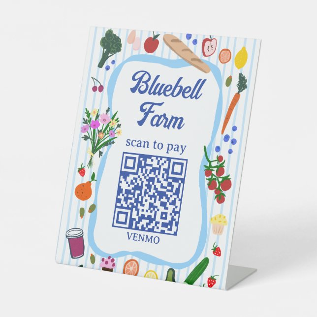 Signe De Table SCAN POUR PAYER QR Marché des agriculteurs Stand d (Recto)