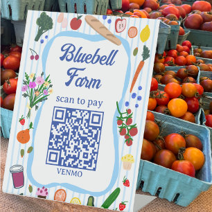 Signe De Table SCAN POUR PAYER QR Marché des agriculteurs Stand d