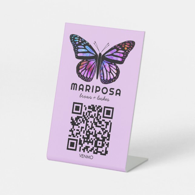Signe De Table SCAN POUR PAYER QR Papillon Esthéticienne Salon de (Recto)