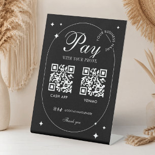 Signe De Table Scan To Pay 2 codes QR tendance minimaliste pour l