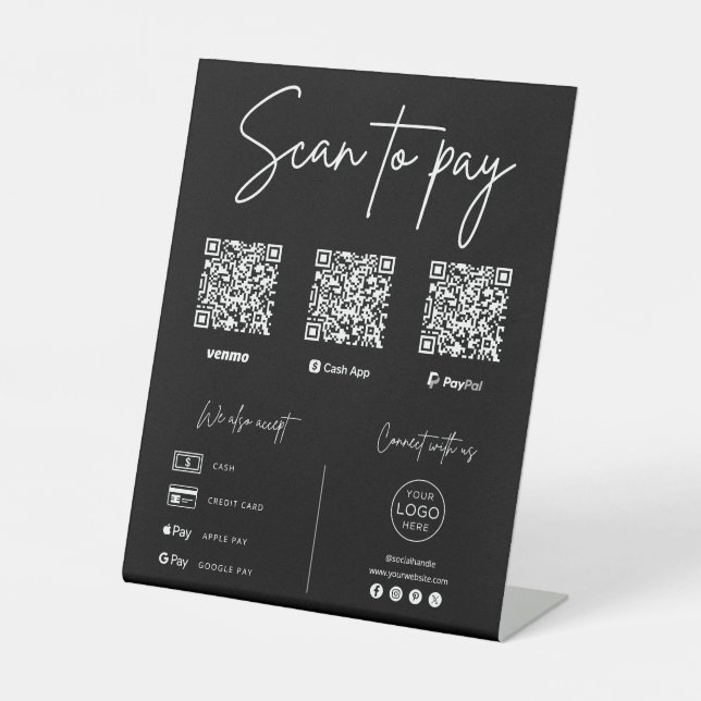 Signe De Table Scan To Pay QR Code Business (Recto)