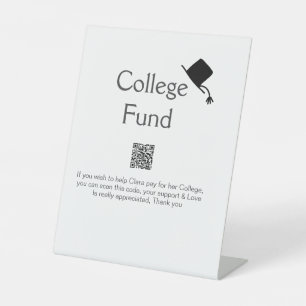 Signe De Table Scanne de fonds de collège QR ajouter des détails
