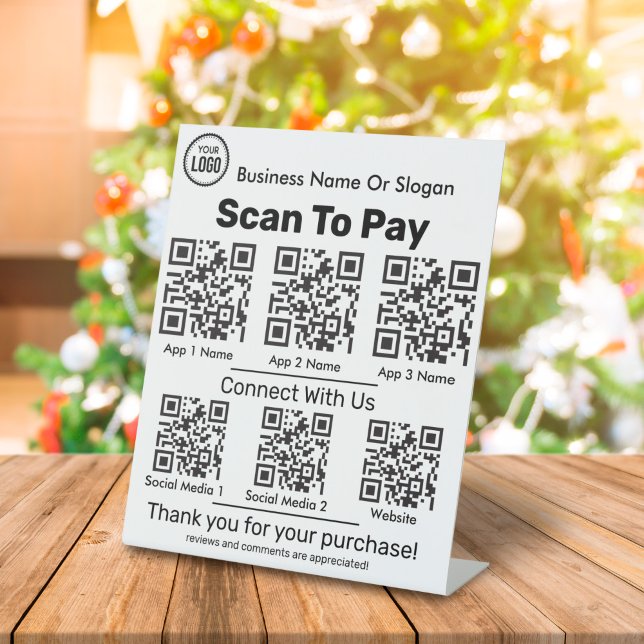 Signe De Table Scanner De Code QR Pour Les Applications De Paieme (Créateur téléchargé)