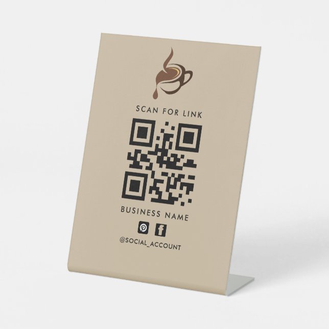 Signe De Table Scanner le code QR de liens Sign | Lien en bio | C (Recto)