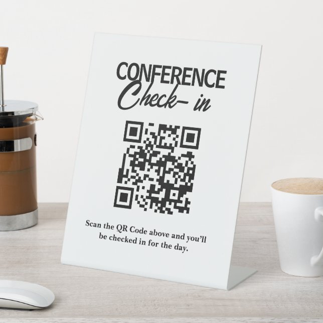 Signe De Table Scanner le code QR d'enregistrement à l'hôtel (In SItu)