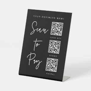 Signe De Table Scanner le code QR Minimal Bar Valet Mariage