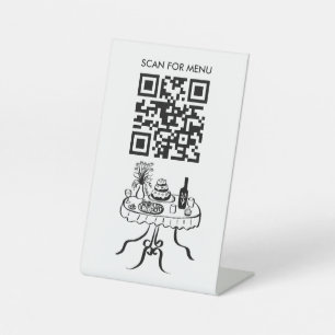 Signe De Table Scannez le code QR du menu Restaurant Café Événeme