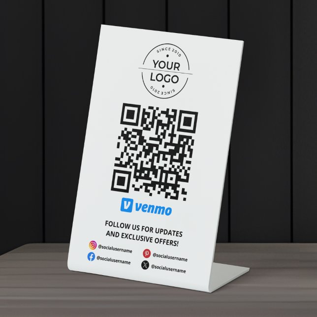 Signe De Table Scannez pour payer le code QR Venmo (Créateur téléchargé)