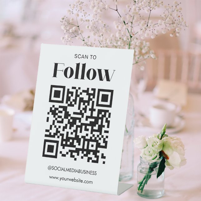 Signe De Table Scannez pour suivre le code QR de l'entreprise sur (Front)