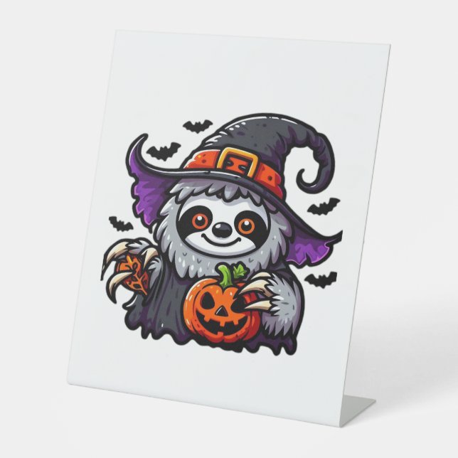 Signe De Table Scary Halloween Sloth Witch Costume Casquette Mer  (Recto)