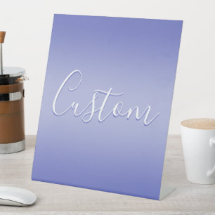 Signe De Table Script cursif modifiable Violet blanc et violet