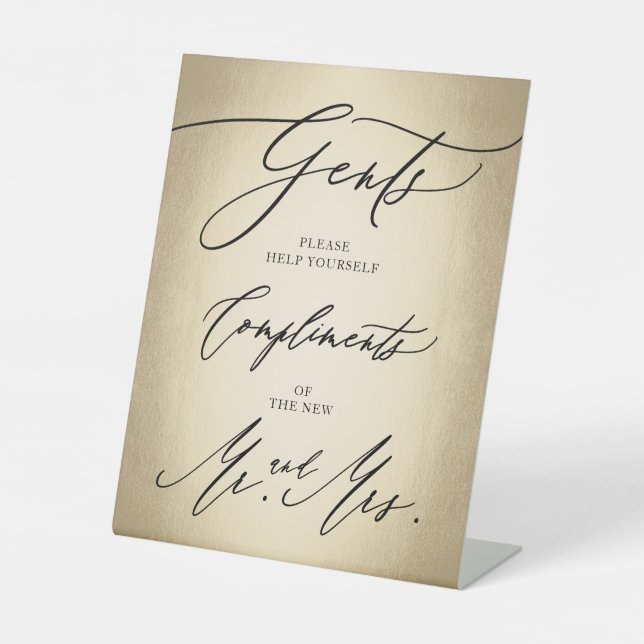 Signe De Table Script de calligraphie élégant Gents Cigar Bar Mar (Recto)