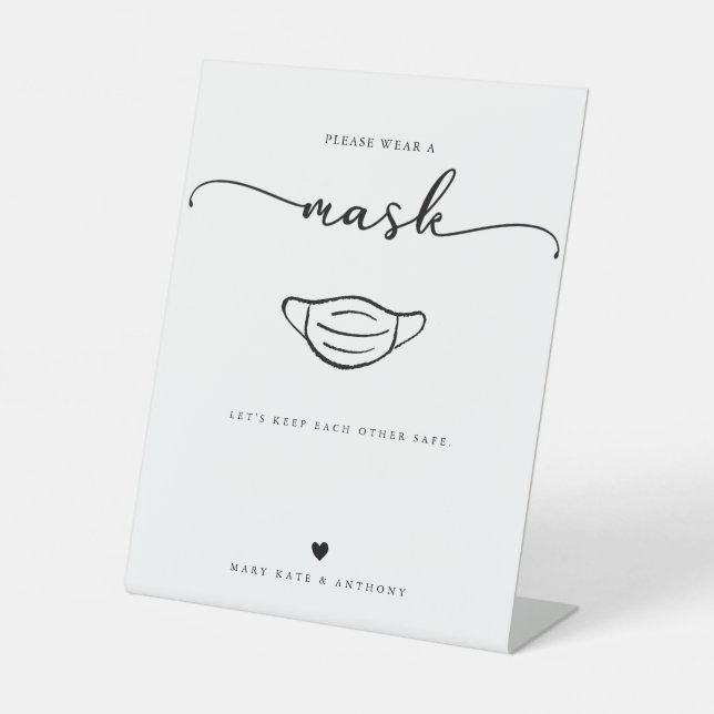 Signe De Table Script de calligraphie moderne Mariage de distance (Recto)