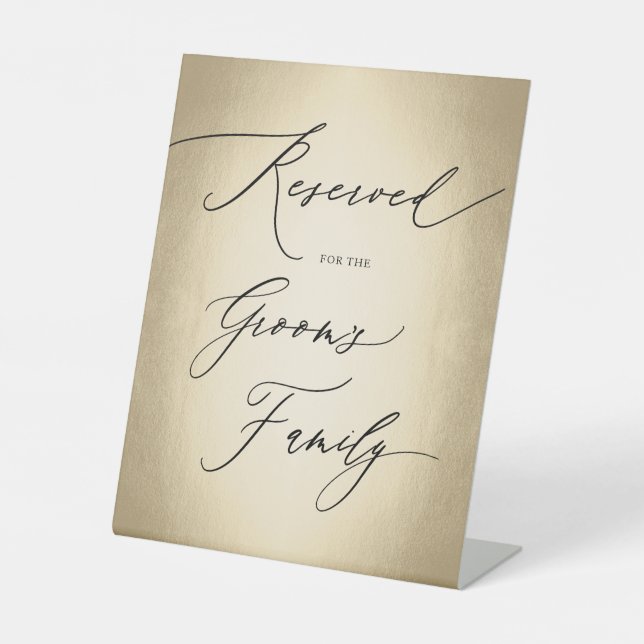 Signe De Table Script De Calligraphie Réservé Pour Le Mariage Gro (Recto)