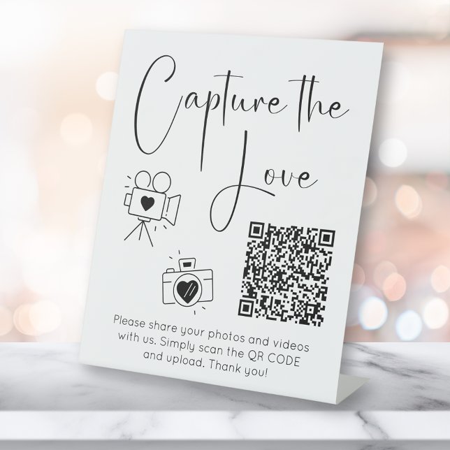 Signe De Table Script Moderne Capturer Le Wedding shower Amour (Créateur téléchargé)