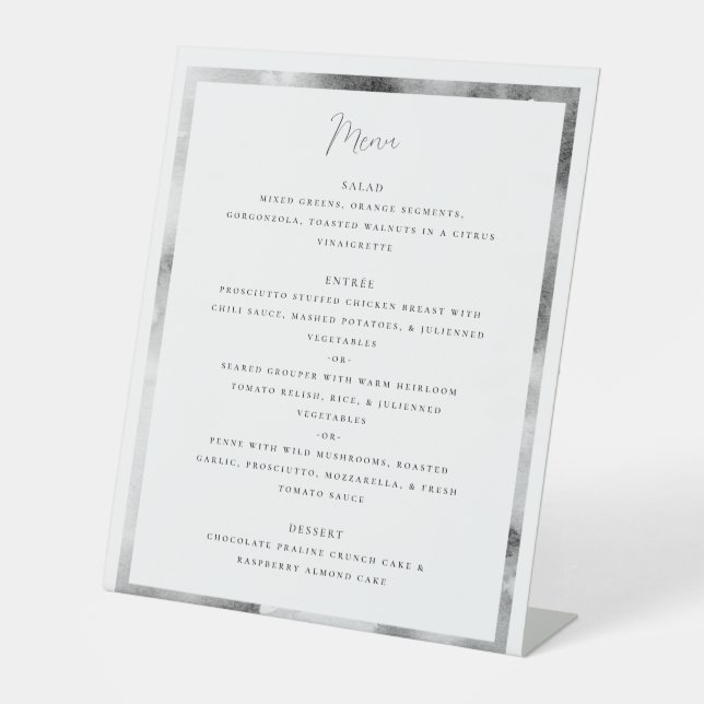 Signe De Table Script officiel du cadre noir et Marbre blanc (Recto)