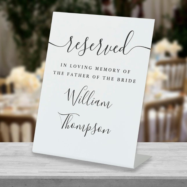 Signe De Table Script réservé au Père de la Mariée Mémorial (Créateur téléchargé)
