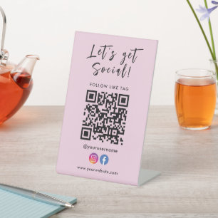Signe De Table Se Connecter Avec Us Qr Code Facebook Instagram
