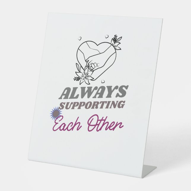 Signe De Table Se soutenir mutuellement (Recto)