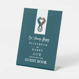 Signe De Table Seahorse Romance, Mariage sur la plage