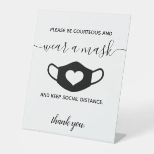 Signe De Table Sécurité de l'entreprise Portez un masque facial S