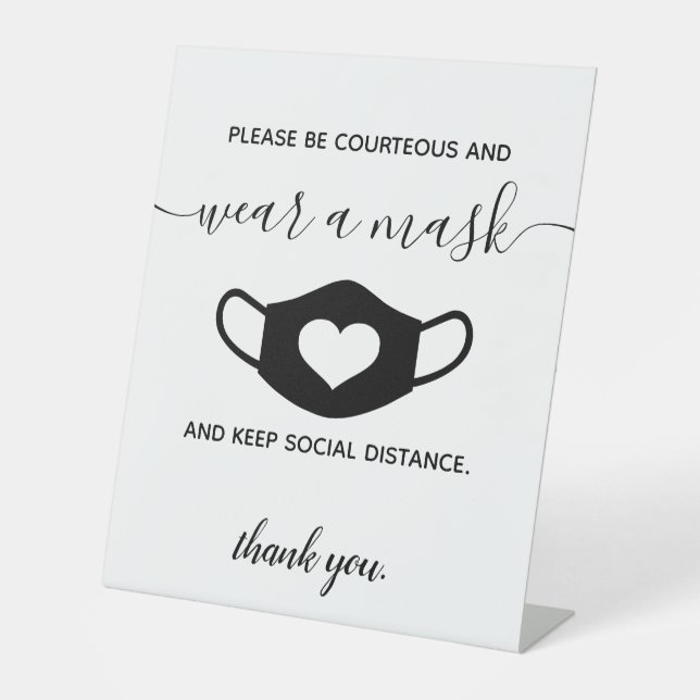 Signe De Table Sécurité des entreprises Portez un masque facial S (Recto)