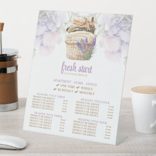 Signe De Table Service de nettoyage Aquarelle Lessive Tarificatio