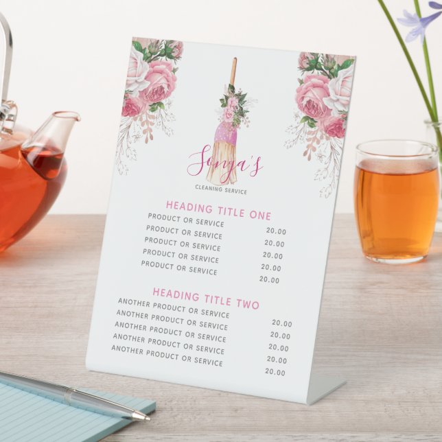 Signe De Table Service De Nettoyage Salle D'Affaires Moderne (In SItu)