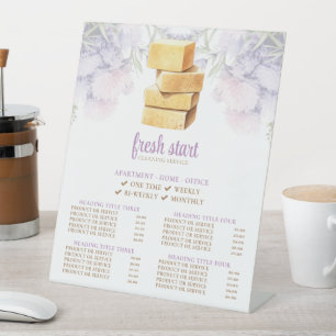 Signe De Table Service de nettoyage Watercolor - Liste des prix d