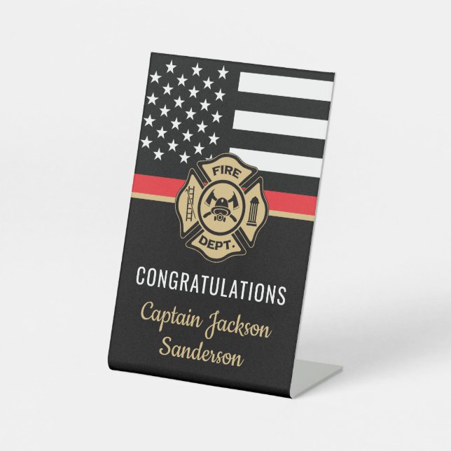 Signe De Table Service des incendies de la Partie de retraite des (Recto)