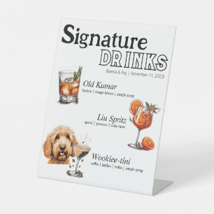 Signe De Table Ses cocktails, Son et Chien