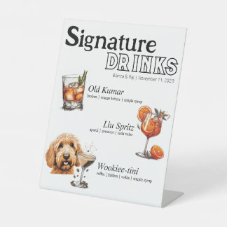 Signe De Table Ses cocktails, Son et Chien