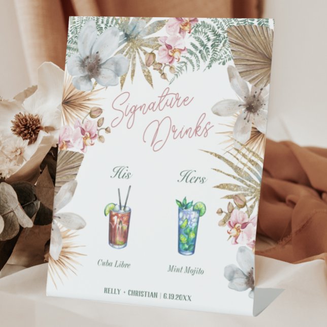 Signe De Table Ses Hers Havana Nights Cubain Signature Boissons (Créateur téléchargé)