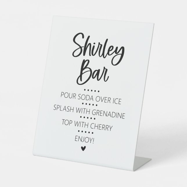 Signe De Table Shirley Temple Mocktail Bar Pedestal Sign (Recto)