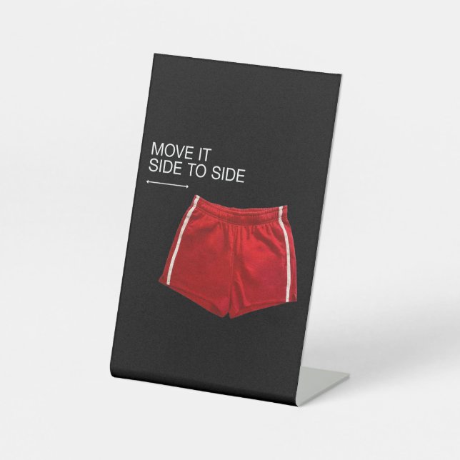 Signe De Table Shorts Athlétiques Rouges Déplacez-Le De Côté (Recto)