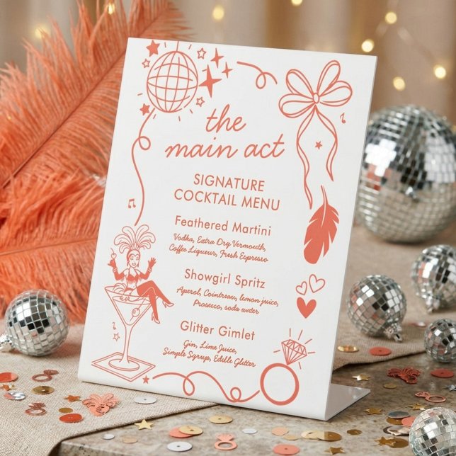 Signe De Table Showgirl Era Bachelorette Party Signature Drink  (Créateur téléchargé)