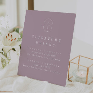 Signe De Table SHYLAH Mauve Lilac Simple Mariage Signature Boire