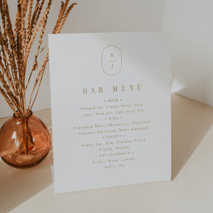 Signe De Table SHYLAH Minimaliste or blanc Mariage barre Menu Sig